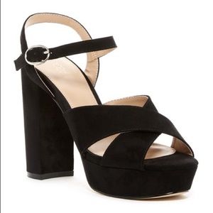 NWT Abound platform sandal black block heel